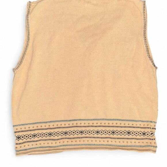 Gorgeous boho fairy western tan vintage 90s sweater vest - Picture 3 of 4